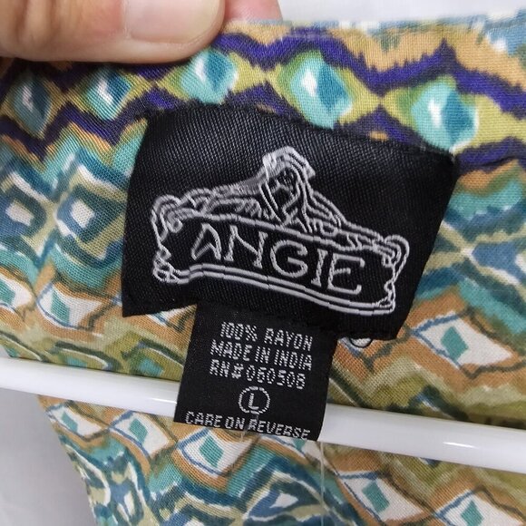 NWT Angie Blue Sleeveless Mini Dress Boho Studded Beach Festival L - Picture 8 of 12